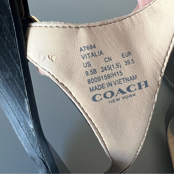 Coach Black Leather Sandals - Picture 13 of 14